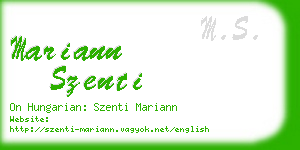 mariann szenti business card